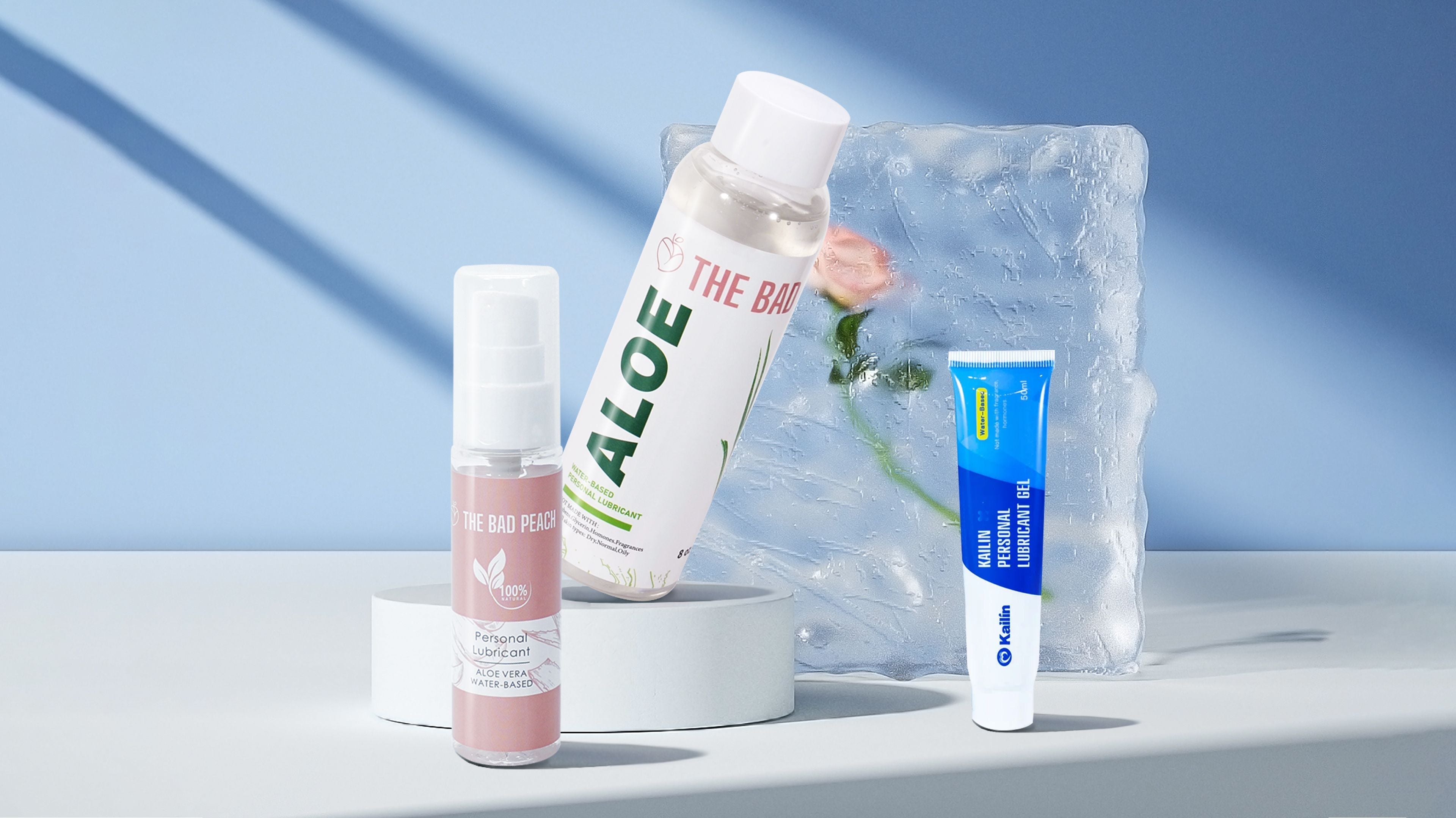 Three different sex lubricants