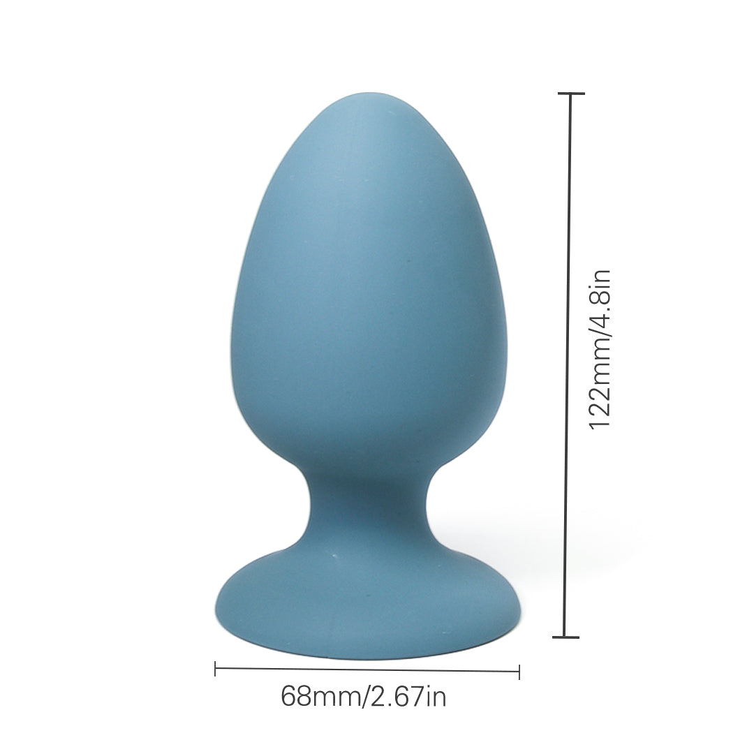 Whispering Vale Dark Blue Eocking Ball Anal Plug with Dimensions