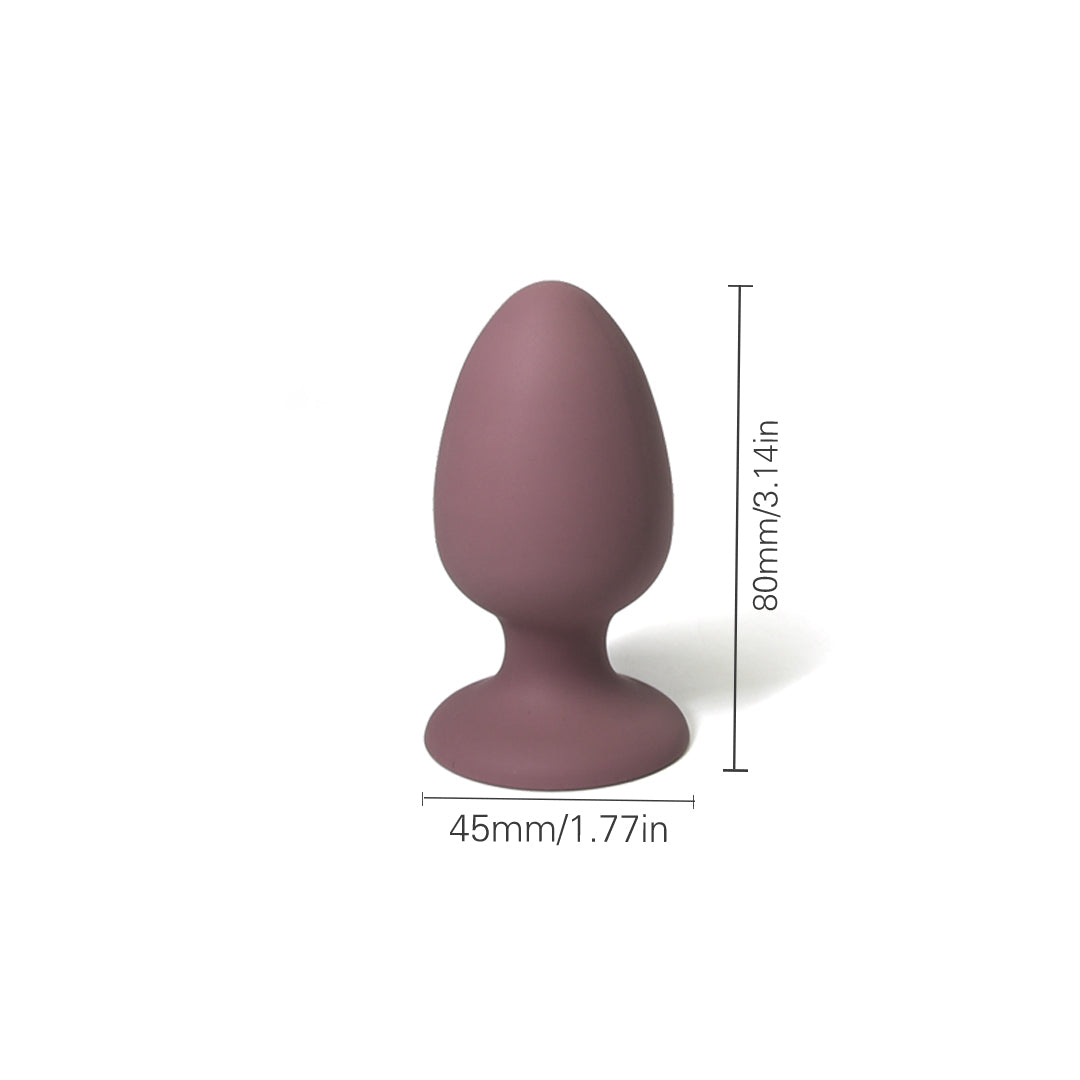 Whispering Vale Brown Anal Plug with size information