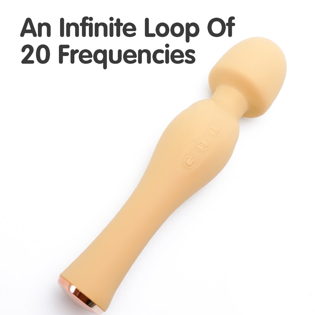 Mustard AV Wand Vibrator with 20 Frequencies for extended pleasure