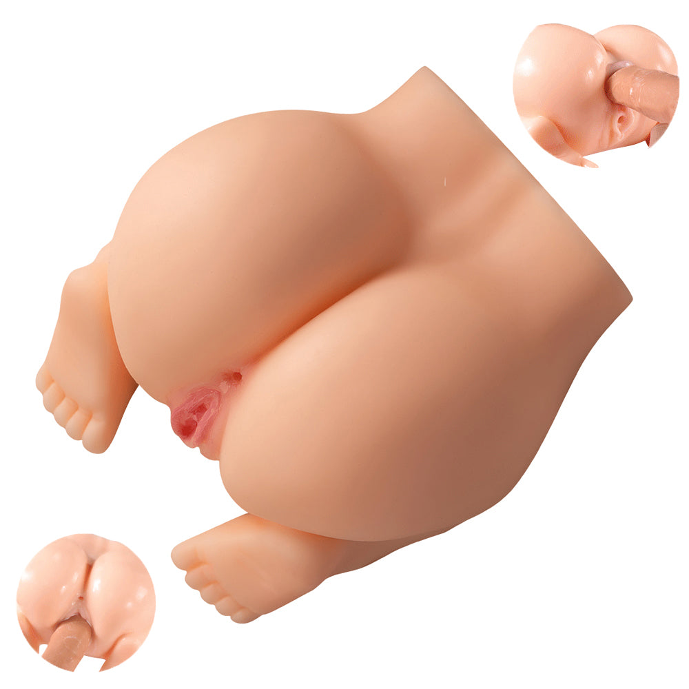 Realistic masturbator doll for vaginal and anal stimulation