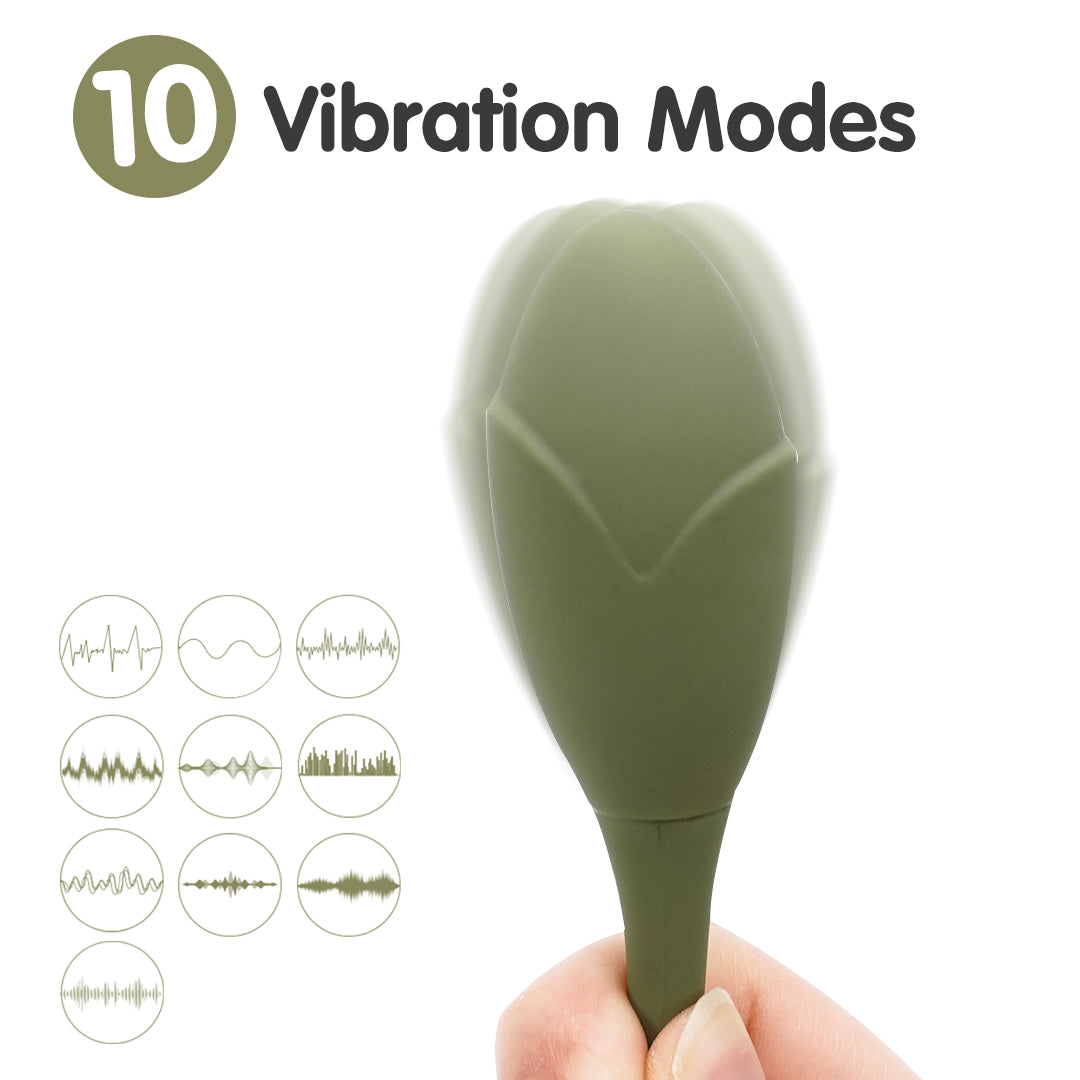 Green Tongue Licking Flirt Love Egg Vibrator with 10 vibration modes