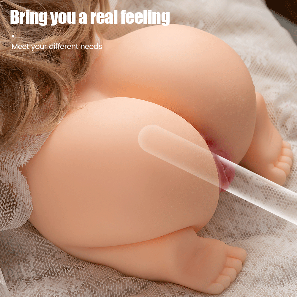 Realistic masturbator doll for anal and vaginal stimulation