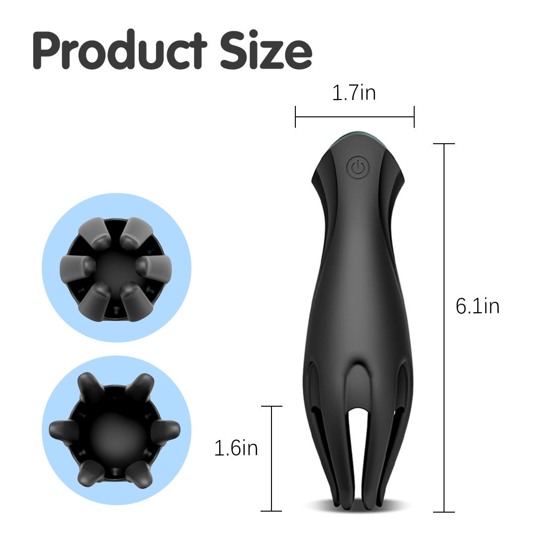 Black Noctis Sensitivity Training Masturbator dimensions: 6.1in L x 1.7in W, 1.6in opening.