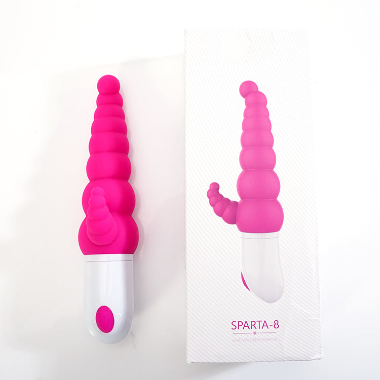 Sparta 8 Rabbit Vibrator, pink and white design