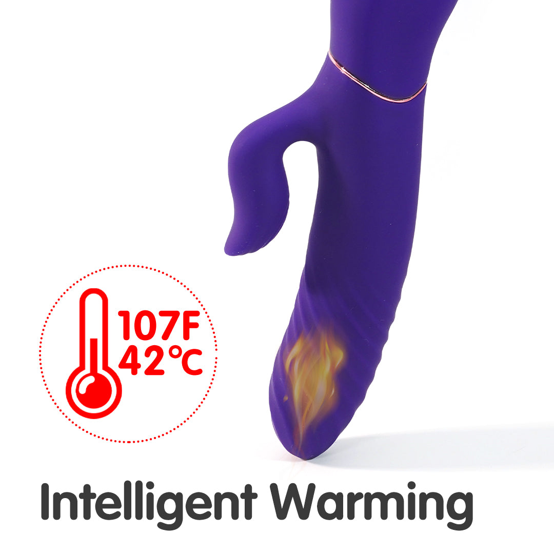 Purple rabbit vibrator with intelligent warming, heating function