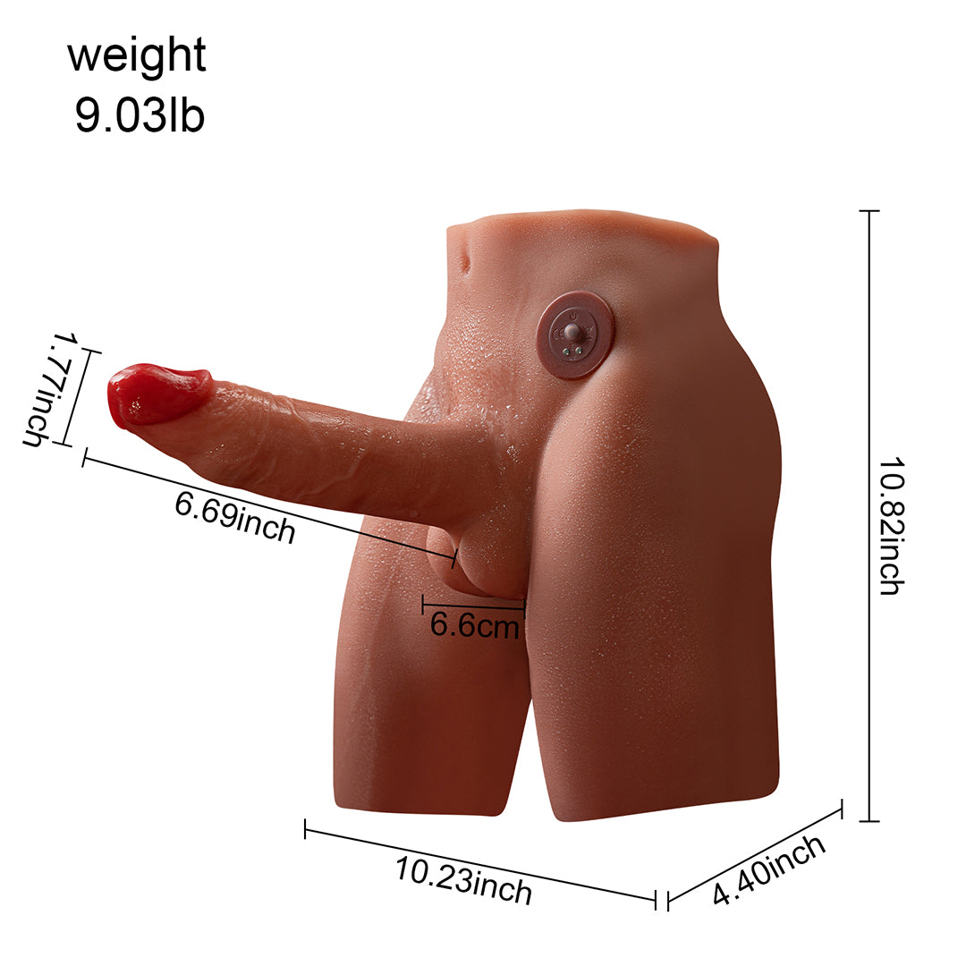Logan Vibrador de Pene y Culo Real con Empuje y Vibración Masturbador 4.1kg
