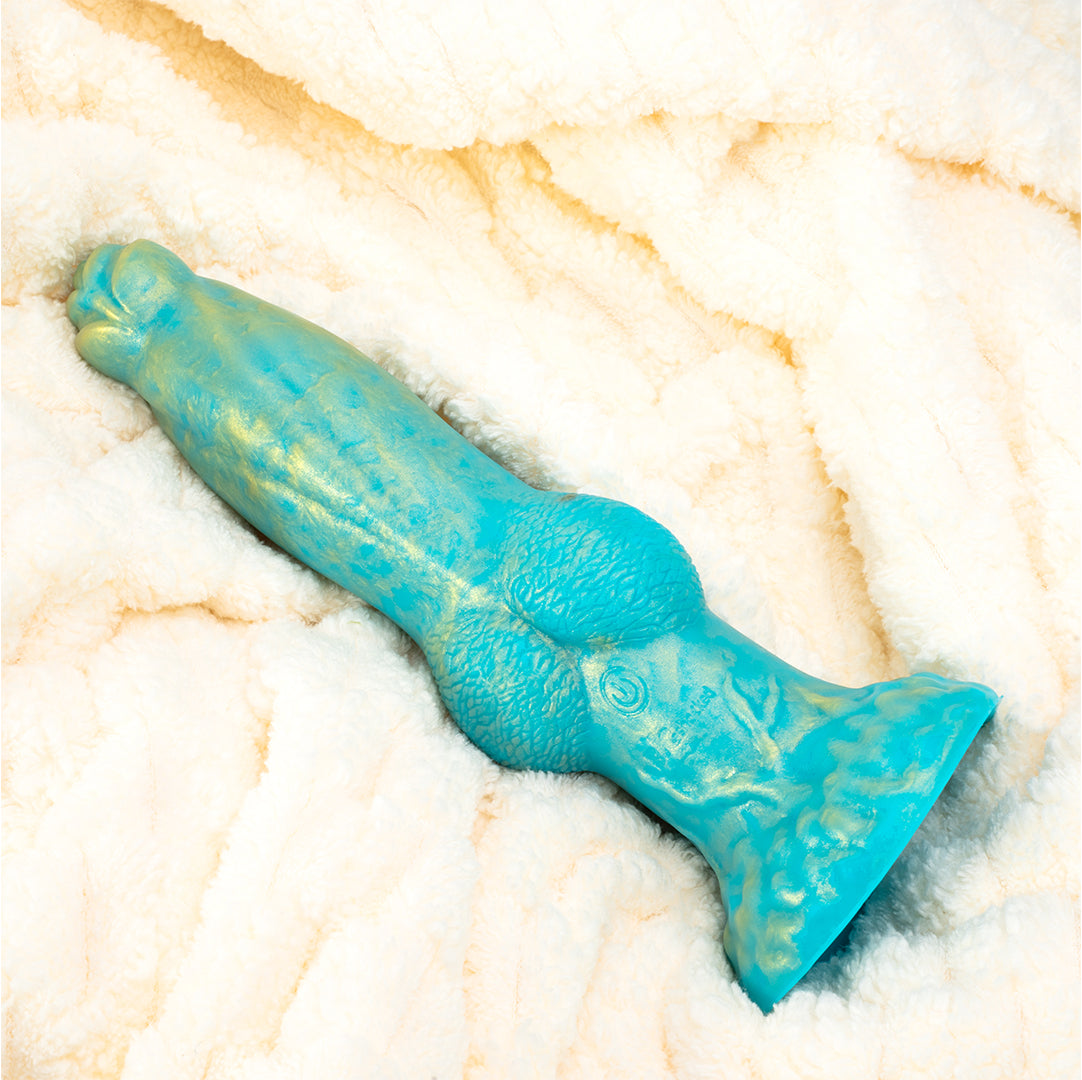 Dragon 7 Thrusting & 7 Vibrating Klein Green Dildos 8.86 Inch