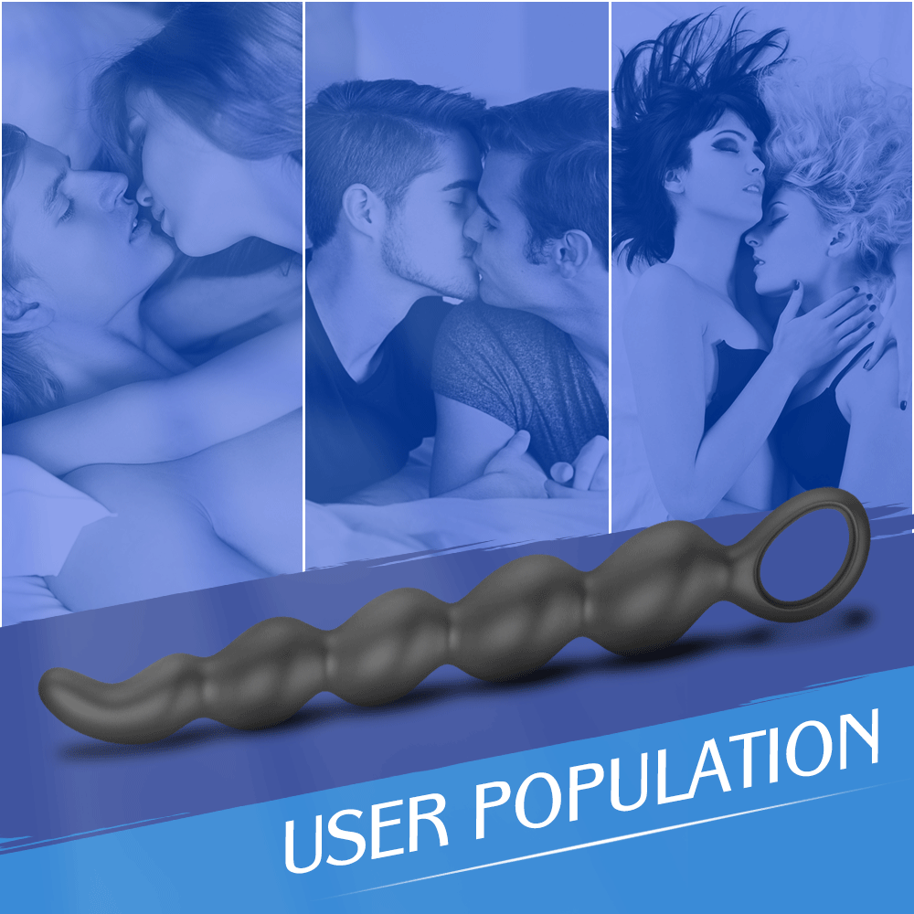 Extra long anal bead toy with kissing scenes