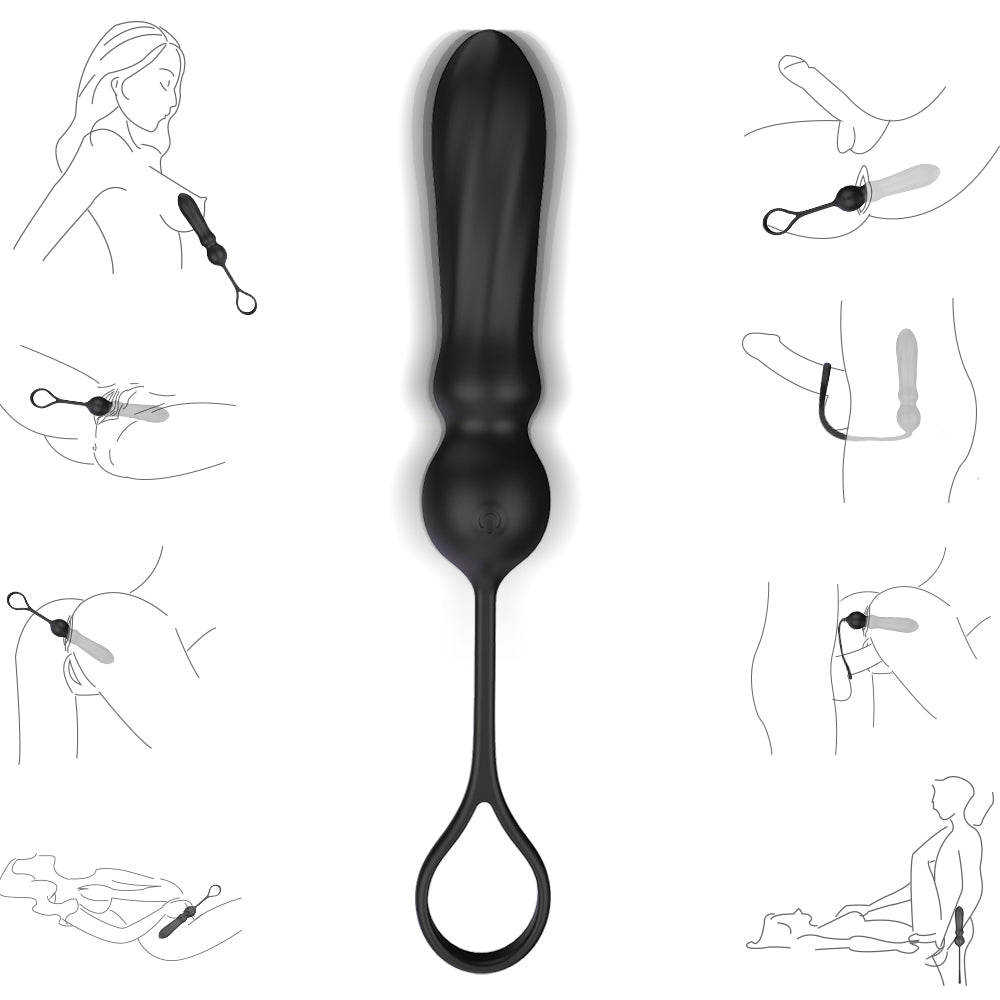 Black cock ring with anal vibrator for enhanced pleasure, dual stimulation