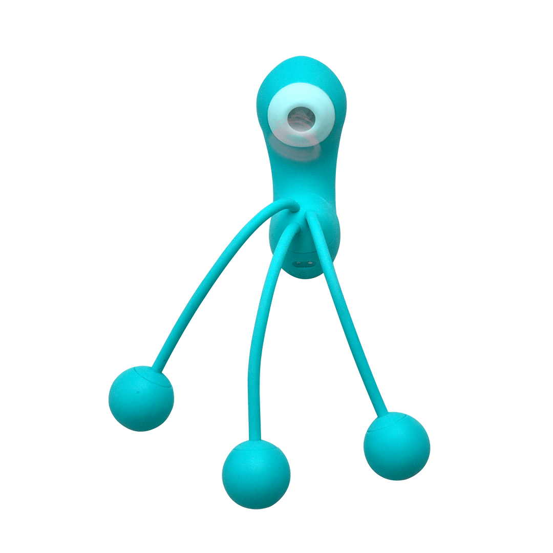Midnight Star G-Spot and Clitoral Stimulator - Teal sex toy with suction cup and tentacles