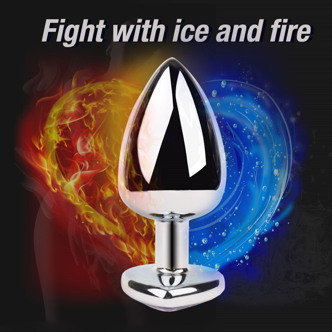 Stainless steel butt plug with fire and ice effects