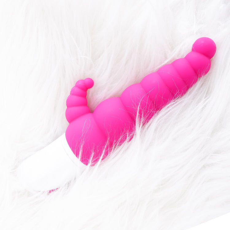 Pink Sparta 8 Rabbit Vibrator on White Fur