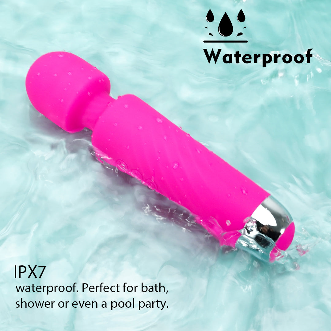 Pink waterproof massage wand, perfect for bath and shower