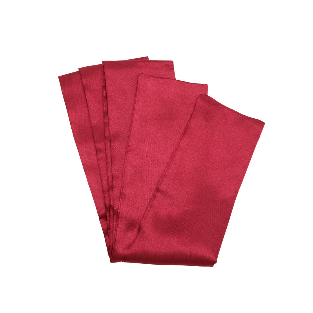 Luxury deep red satin eye mask folded