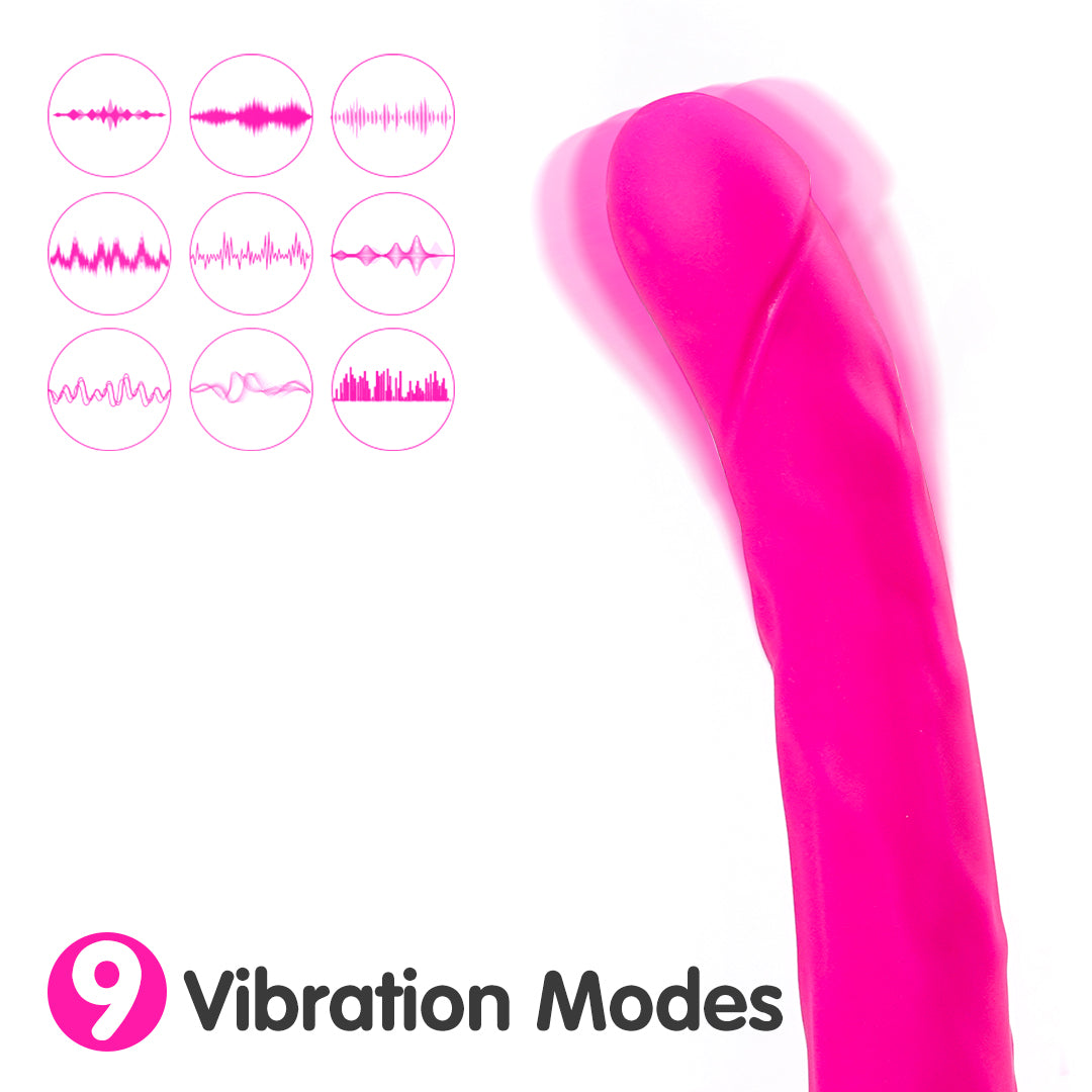 Double-ended dildo with 9 vibration modes