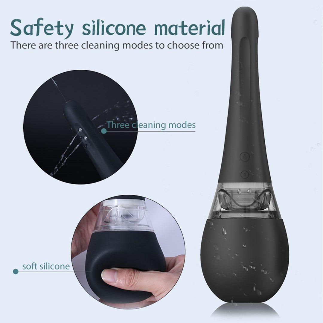 Joy Wand Anal Douche with three cleaning modes and safety silicone