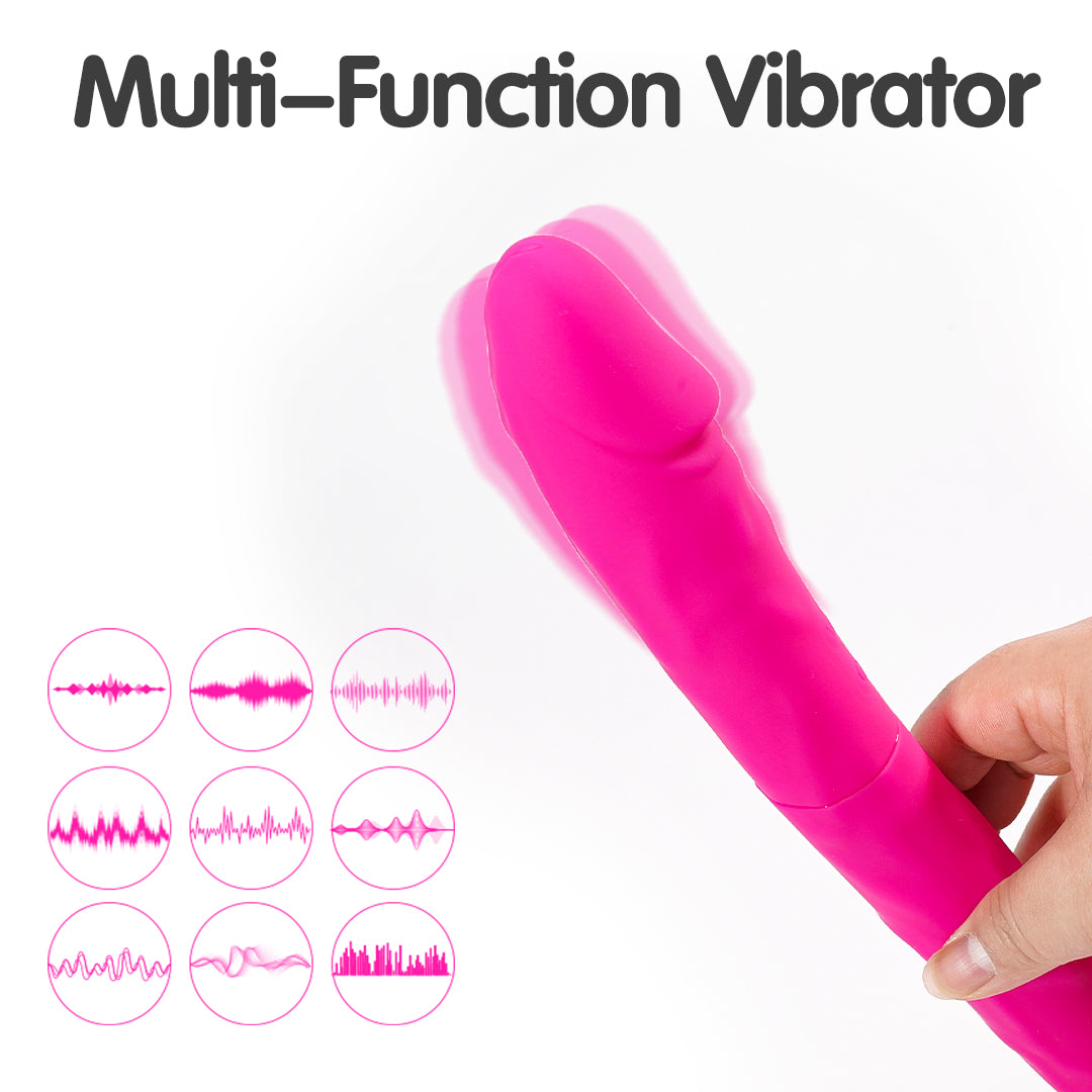 Pink multi-function vibrator with vibration patterns