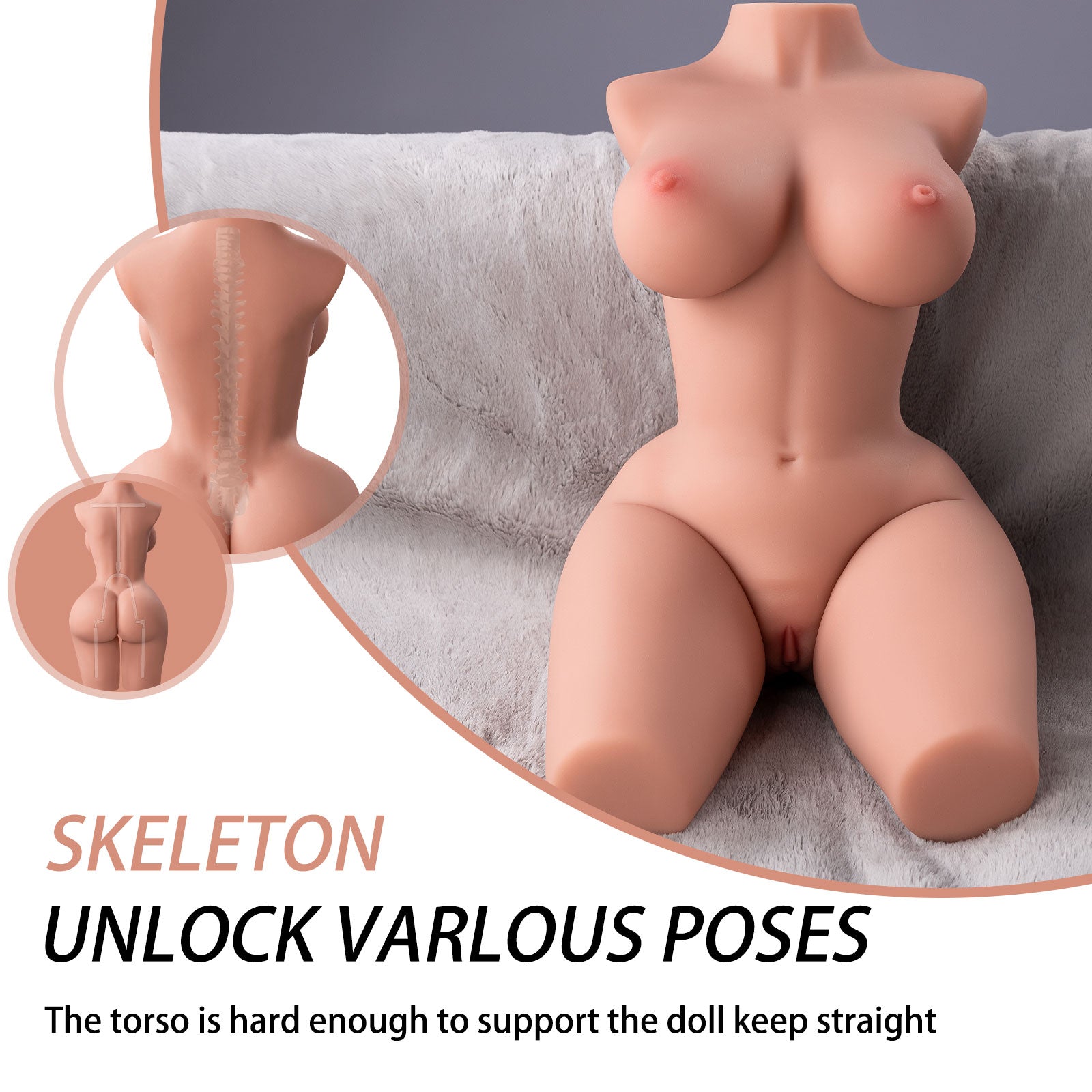 Page Brown Doll masturbator with skeleton and pose options