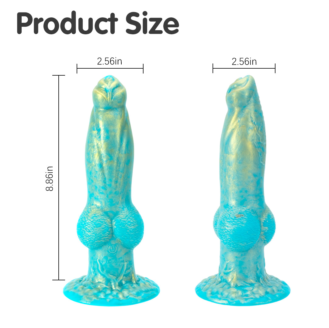 Dragon 7 Thrusting & 7 Vibrating Klein Green Dildos 8.86 Inch