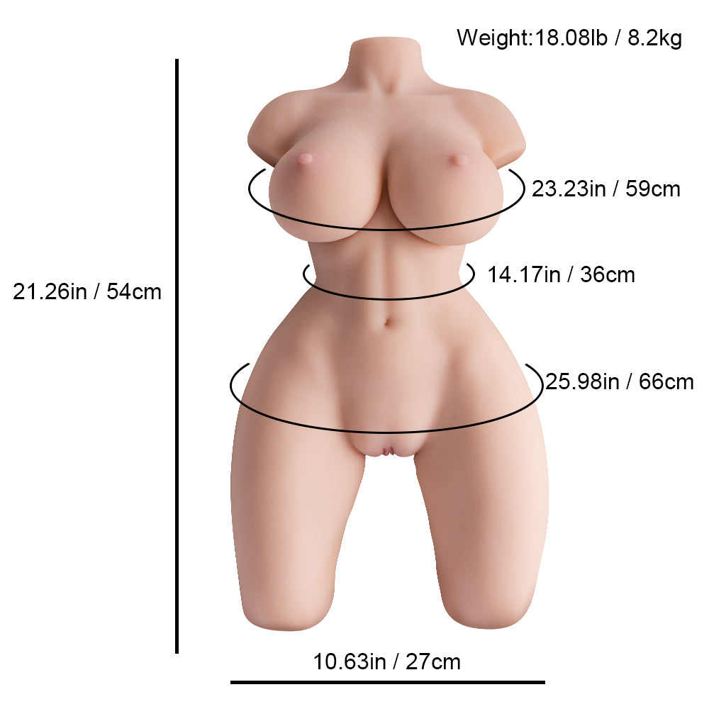 Rosman Doll Realistic Vagina and Ass Masturbator, size and weight information