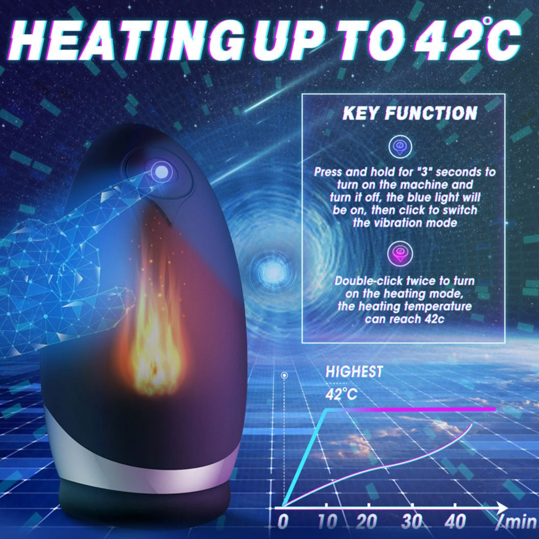King Arthur heating function, reaches 42°C, male masturbator