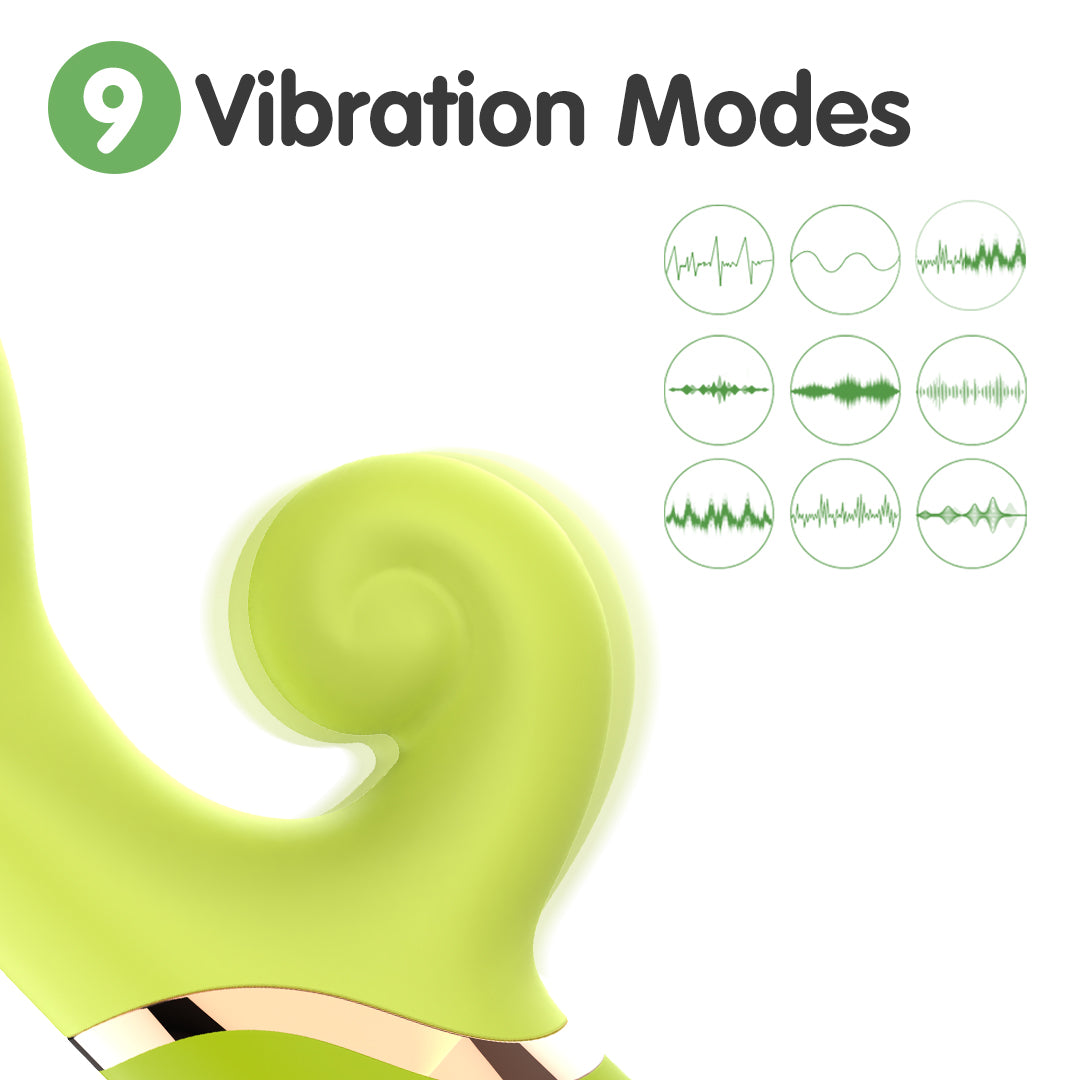 Vibrador de Conejo Recargable Hinchable para Punto G y Clítoris Green Forest