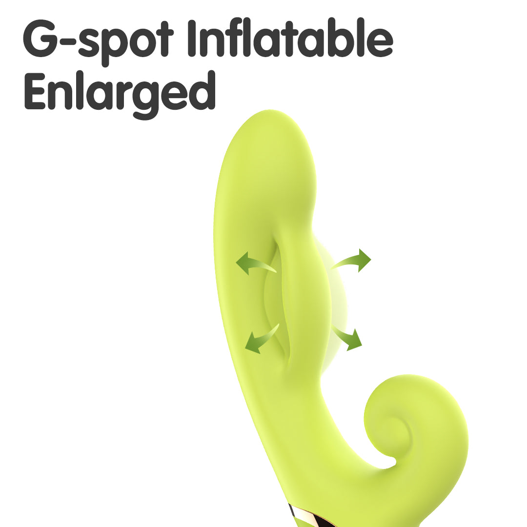 Vibrador de Conejo Recargable Hinchable para Punto G y Clítoris Green Forest