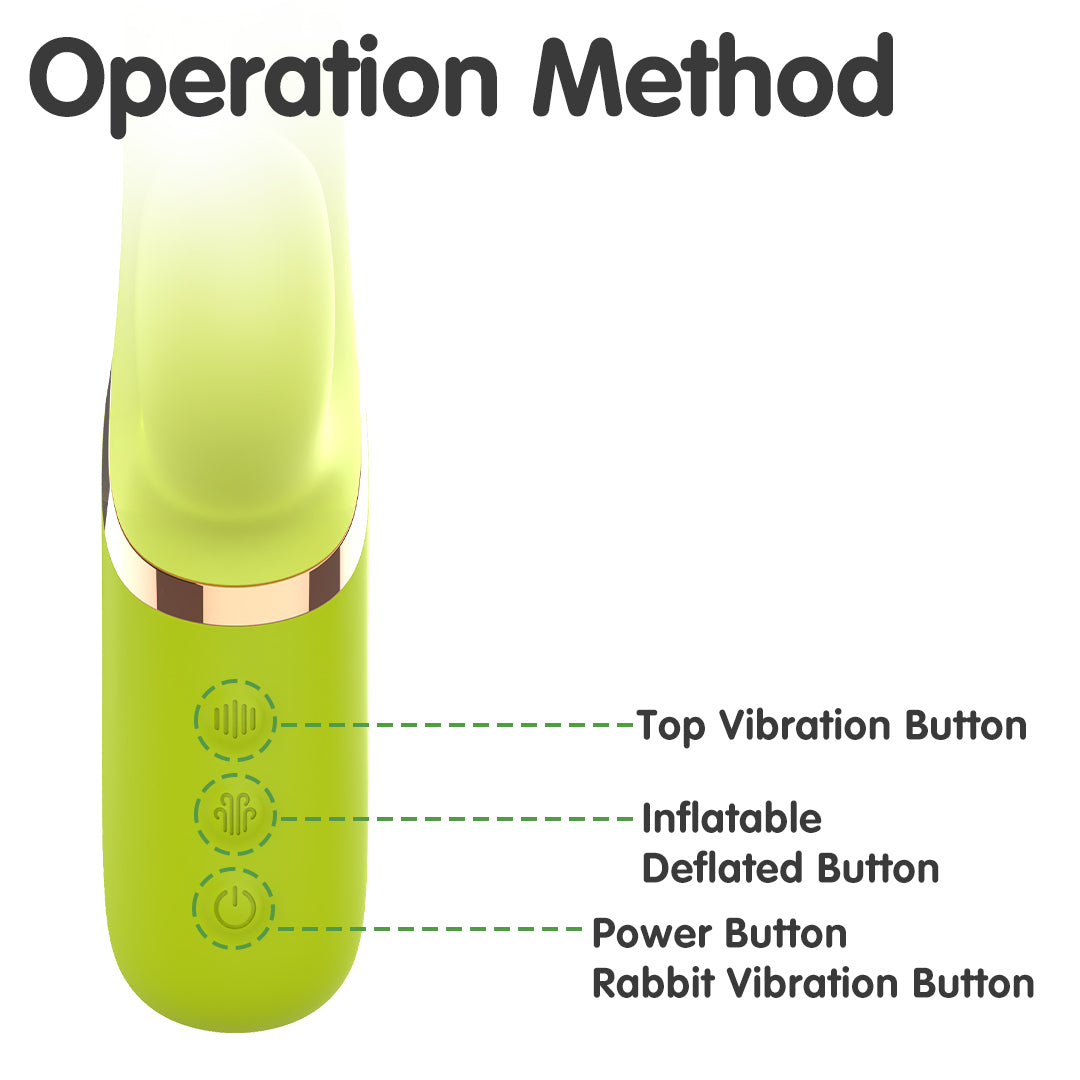 Vibrador de Conejo Recargable Hinchable para Punto G y Clítoris Green Forest