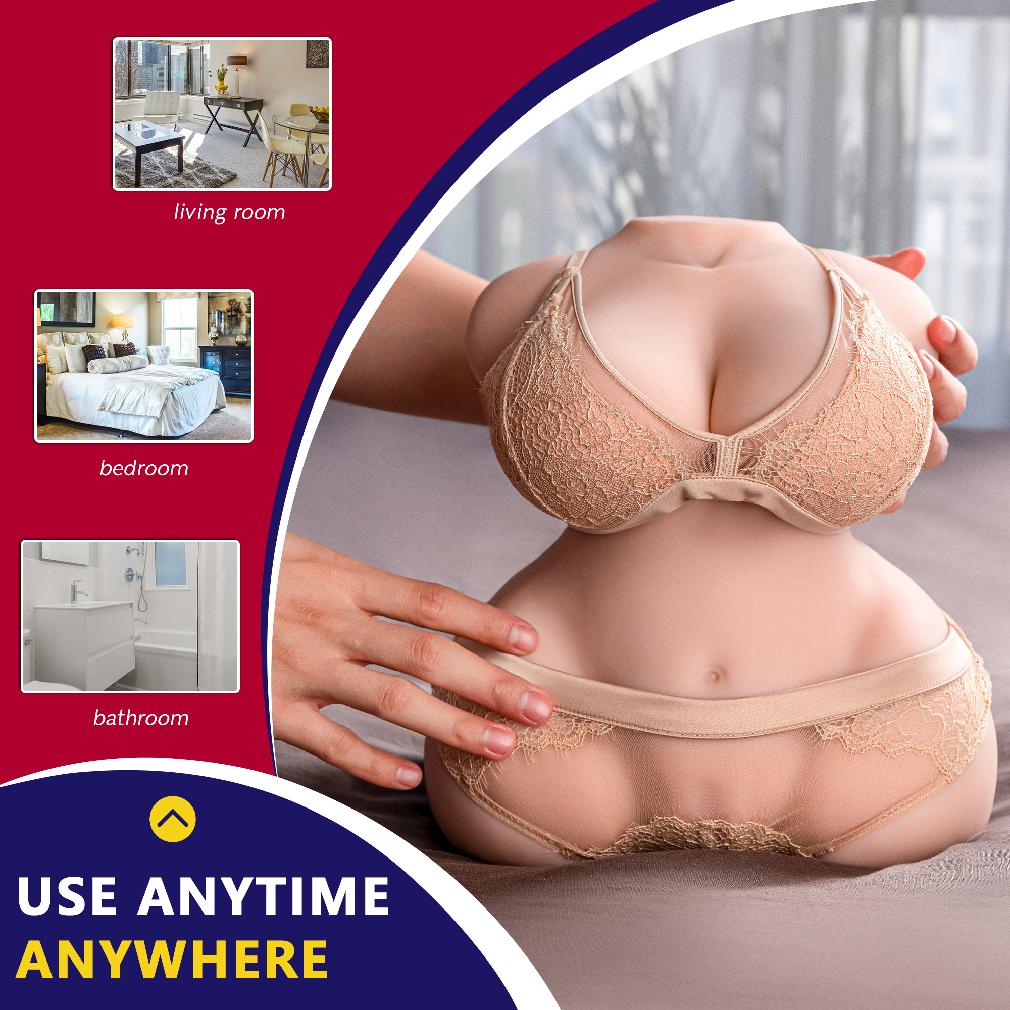 Female torso masturbator, use anytime, anywhere