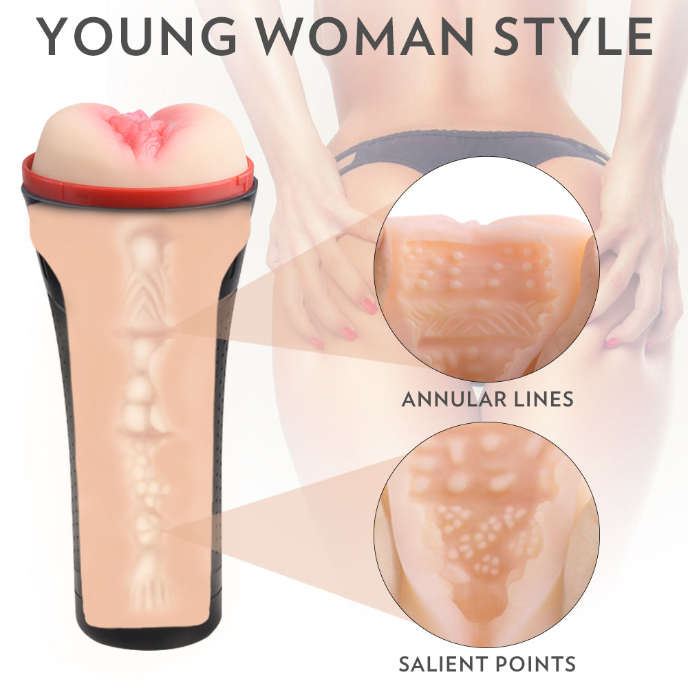 Herculus Luxury Male Masturbator - Young Woman Style Design with Stimulating Features