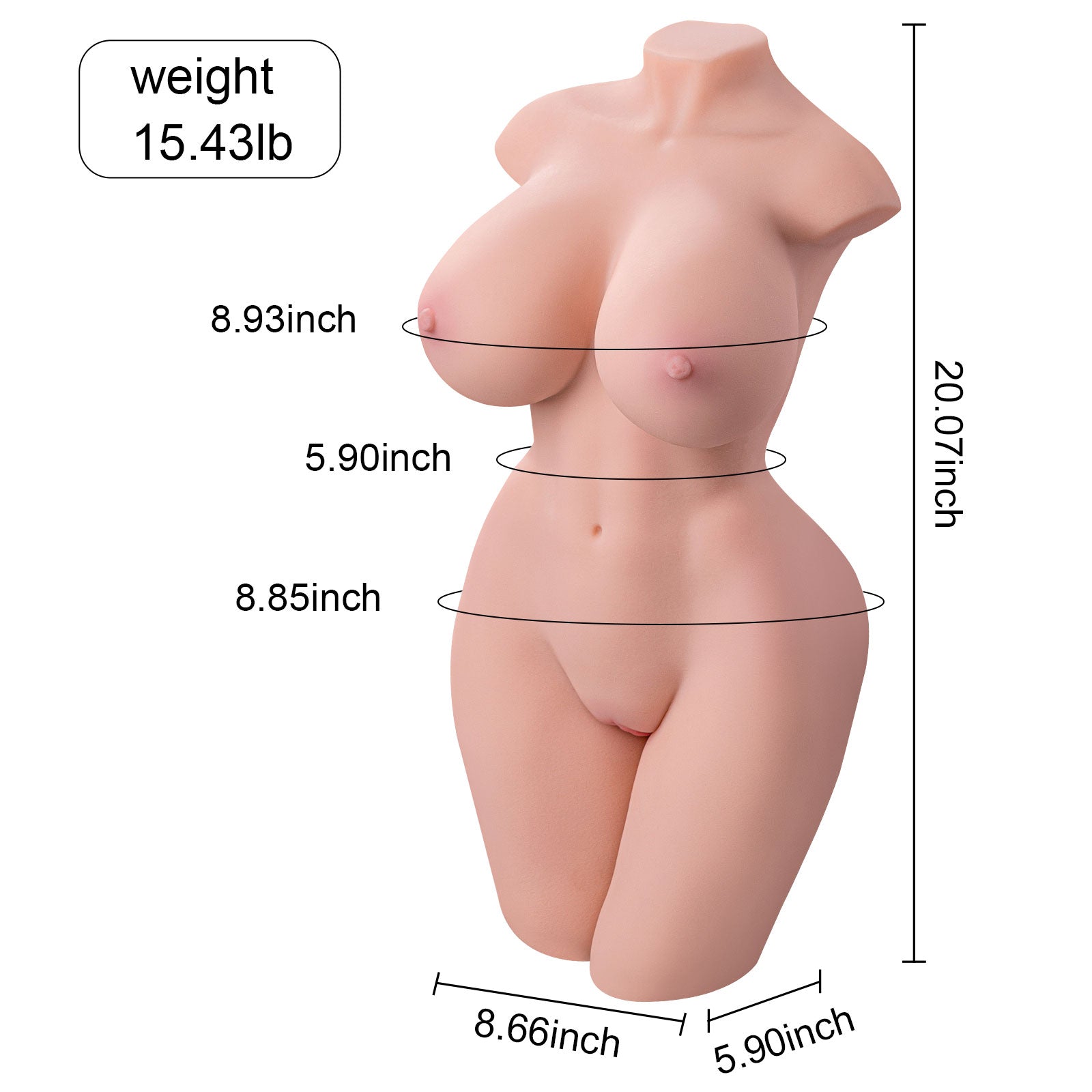 Rachel Doll realistic masturbator with dimensions