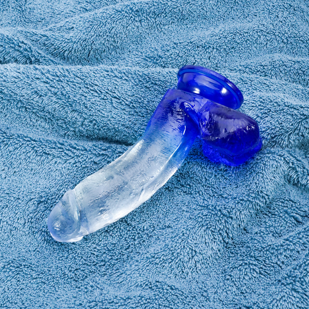 Blue gradient dildo on blue background