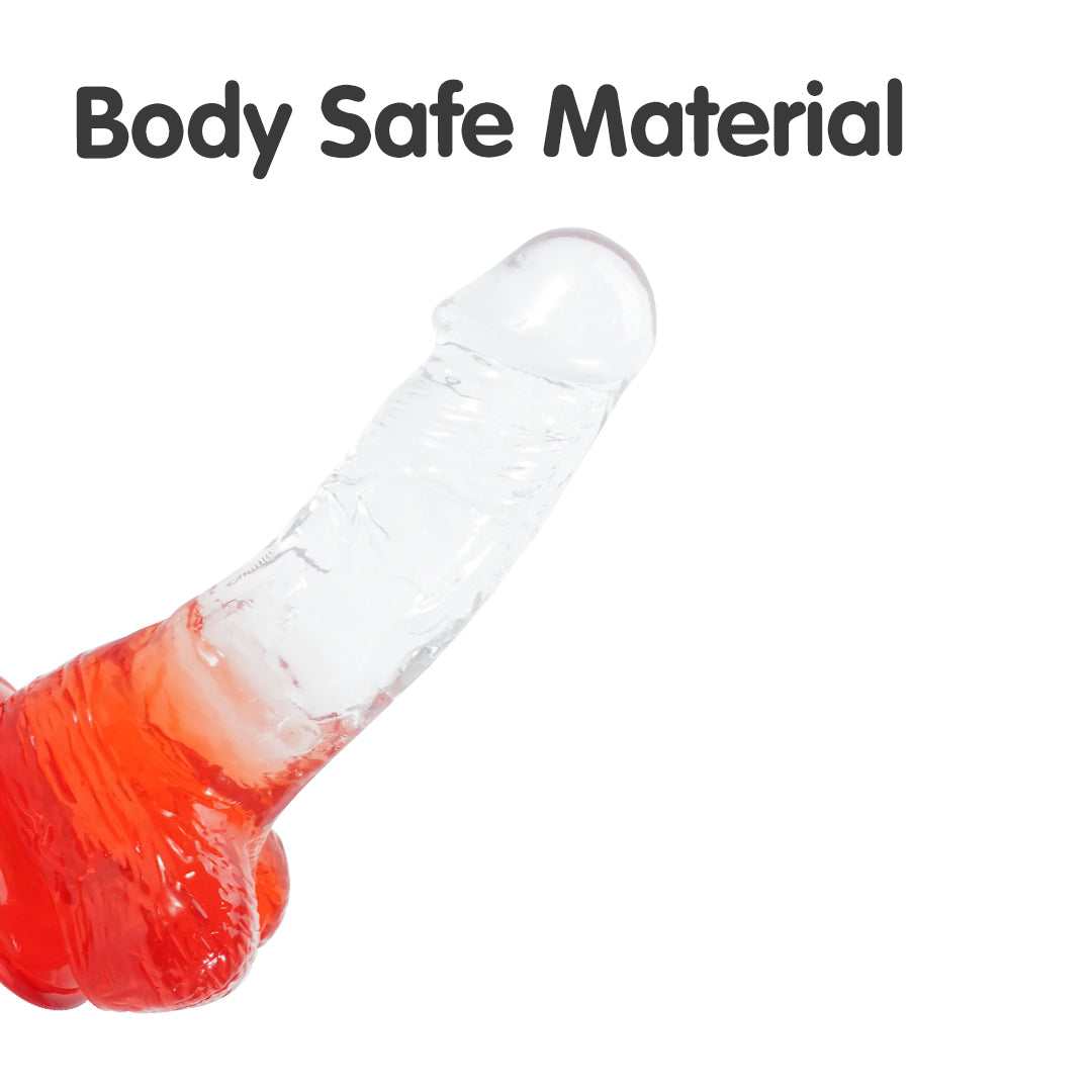 Body safe material dildo with red gradient color