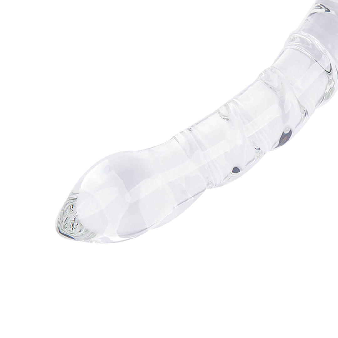 Clear glass dildo for intimate use