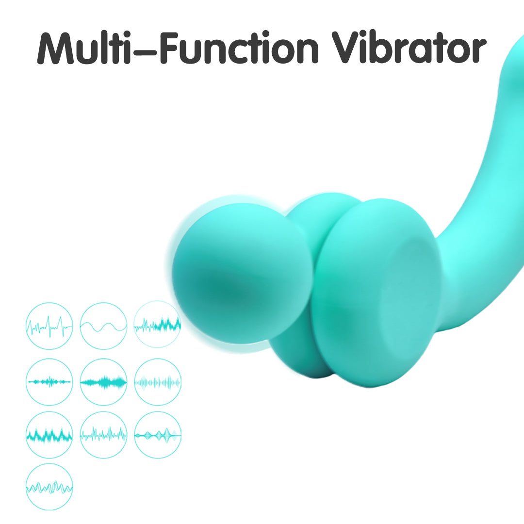Teal multi-function vibrator with various vibration patterns