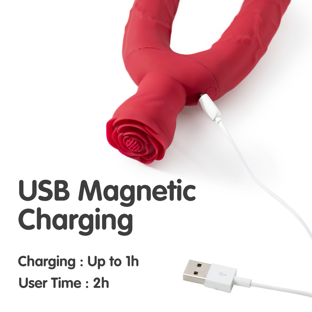 Y-Lover Double Sided Rose Bloom Dildos Vibrator