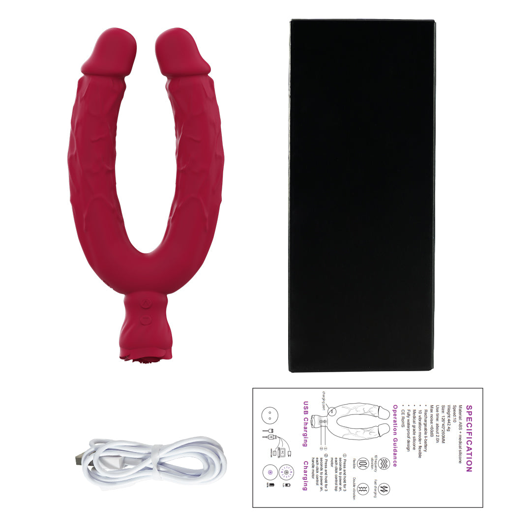 Y-Lover Double Sided Rose Bloom Dildos Vibrator
