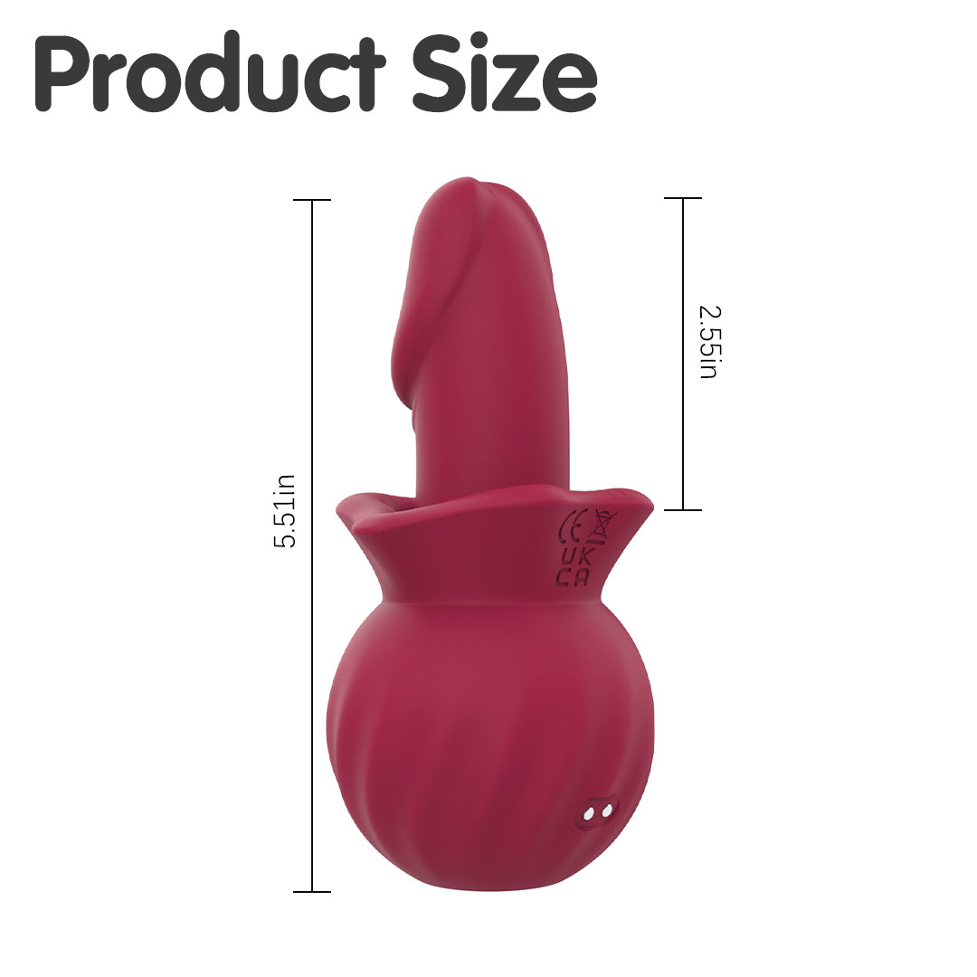 Pink Lunex Sucking & Swing Vibrator: 5.51in total length, 2.55in head width.