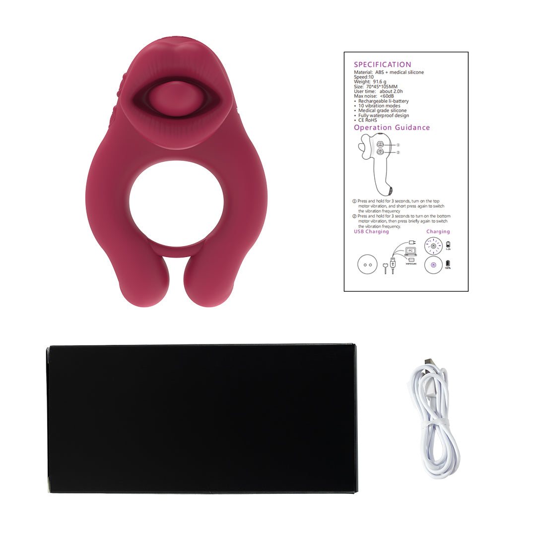 Lip Lock Vibrating Cock Ring