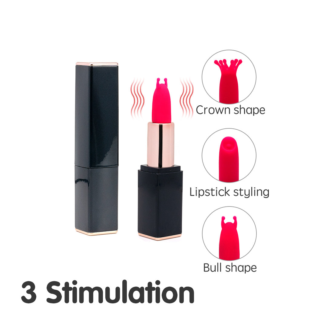 Angel's Kiss Lipstick Vibrator - 3 stimulation shapes