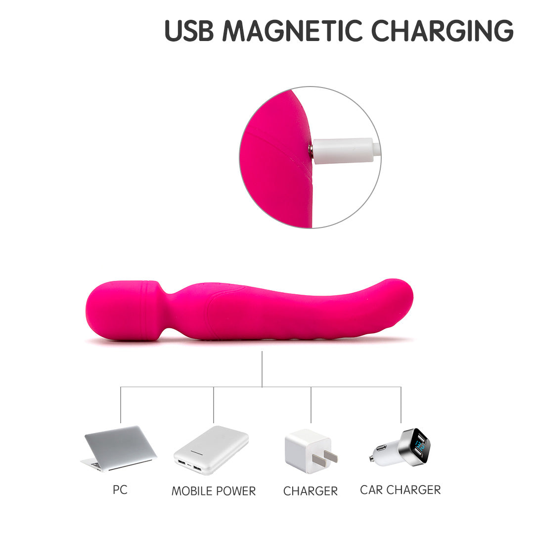 IRIS vibrator with USB magnetic charging, multiple charging options