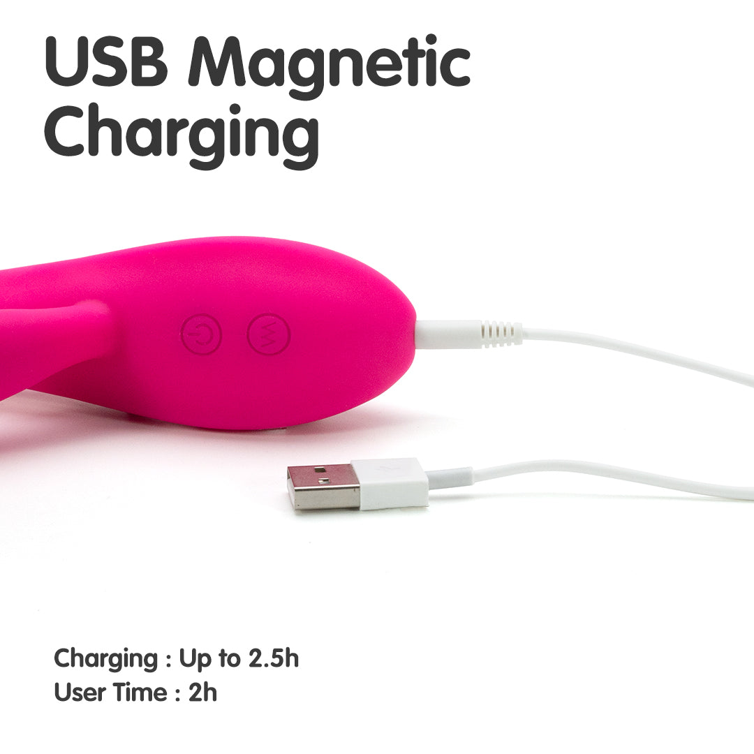 Vibe Boom Rabbit Vibrator, USB magnetic charging, Up to 2.5h charging