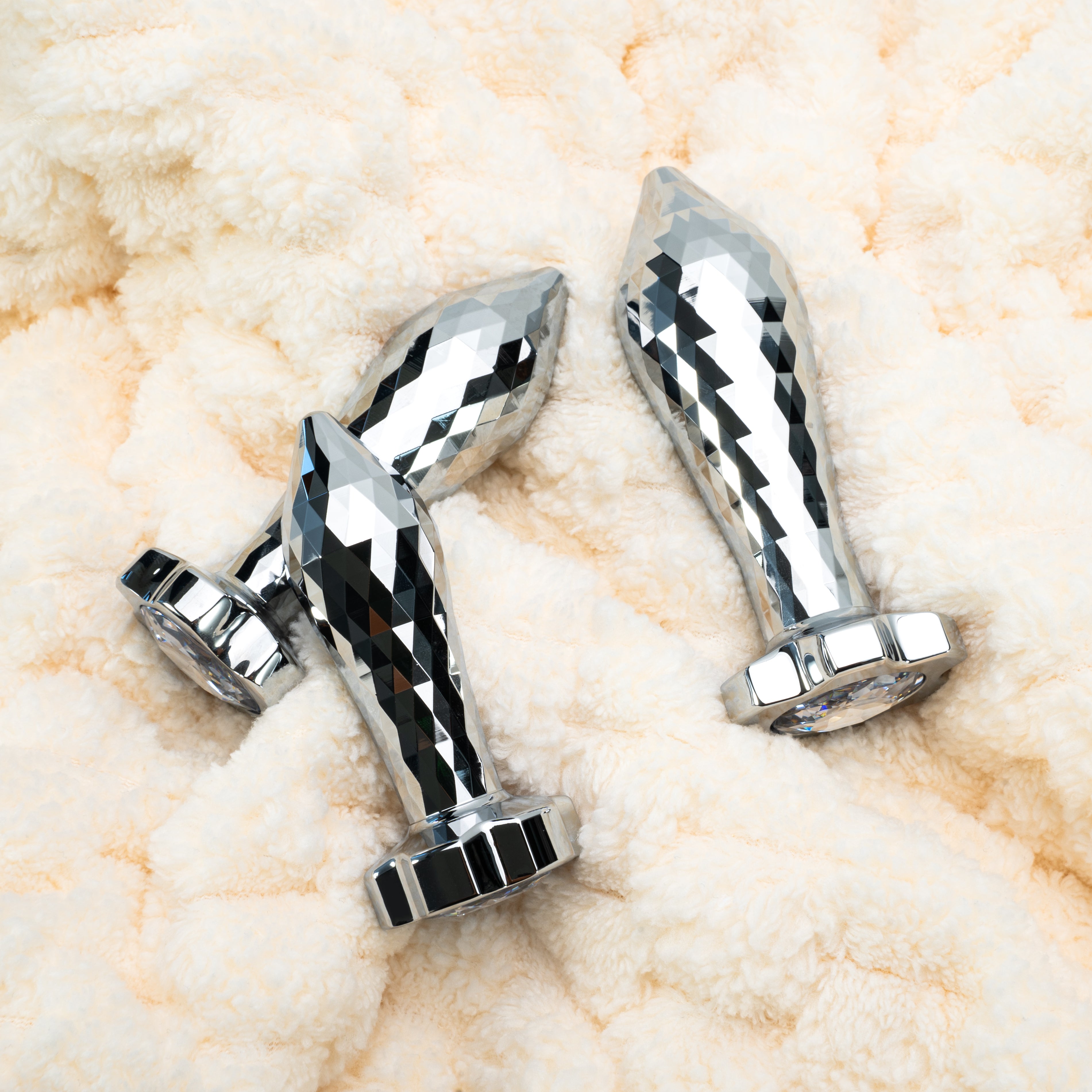 SparkSilver Diamond Rhombus Metal Butt Plug Set(3 Piece)