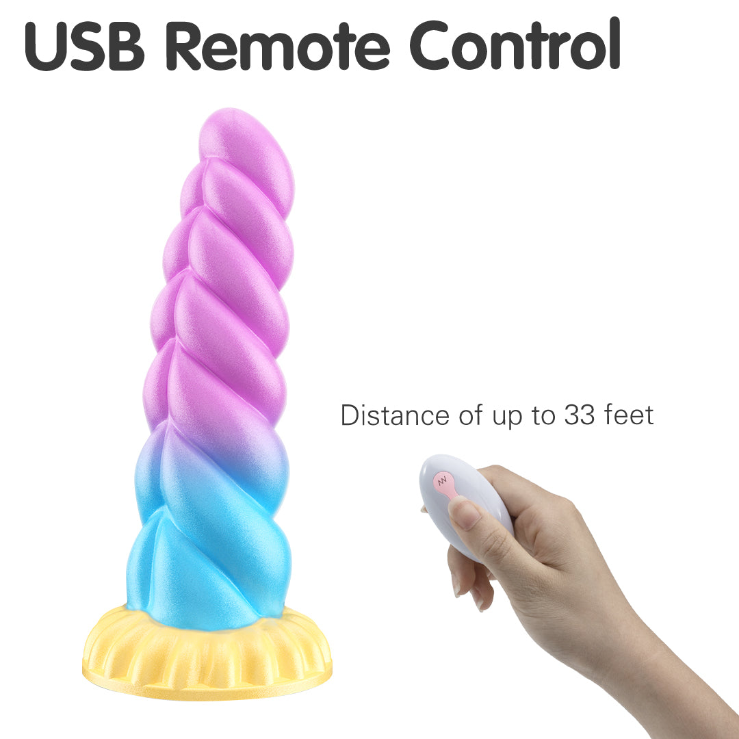 Unicorn Twist Silicone Dildos Remote Control Vibrator
