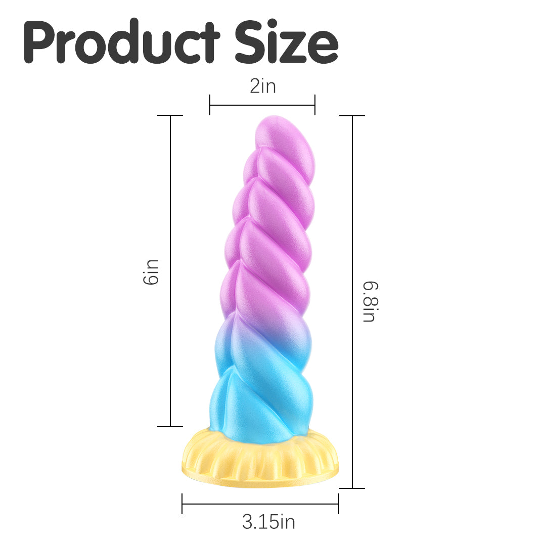 Unicorn Twist Silicone Dildos Remote Control Vibrator