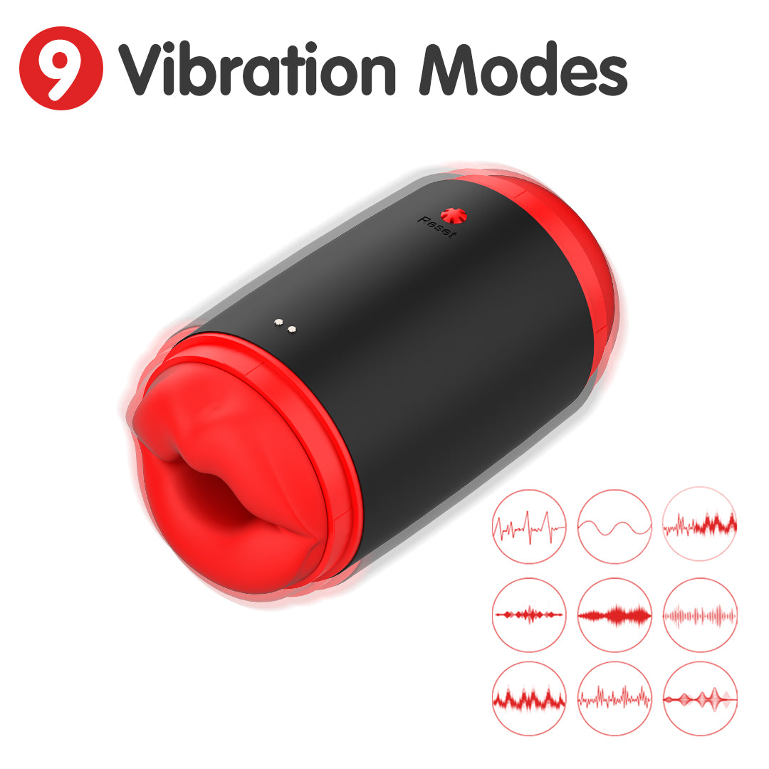 Crimson Kiss Squeeze Vibrating Male Masturbator