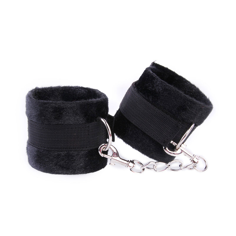 Black Cumfy Handcuffs with Chain | Bad Peach