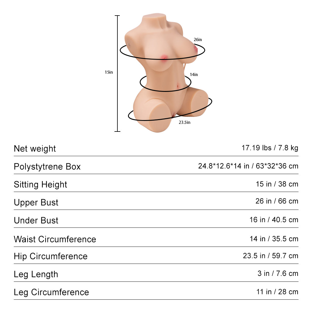 Jessie Doll Realistic Vagina and Ass Tits Suction & Vibrating Masturbator 17.19lbs