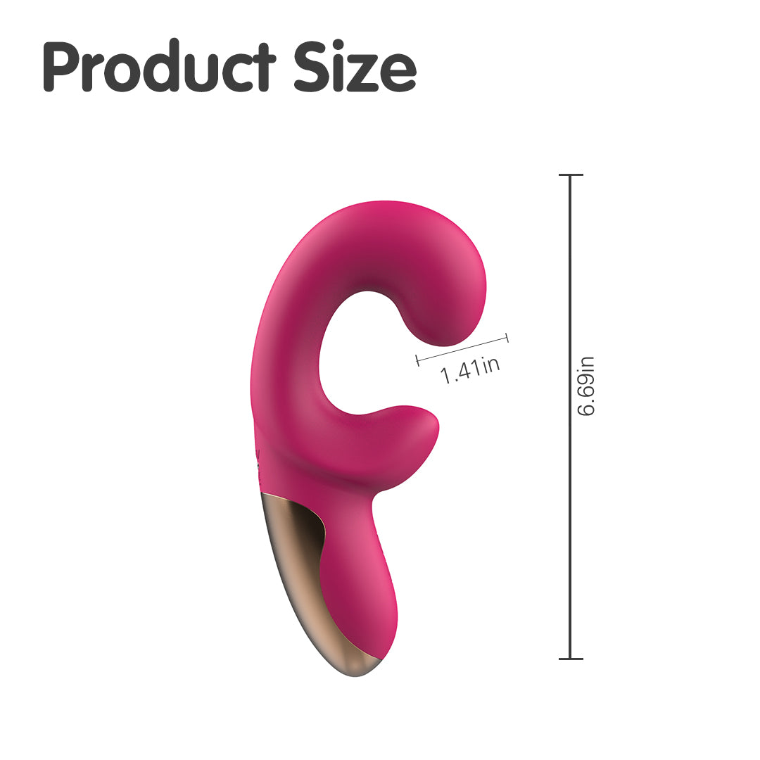 Curved Rabbit Vibrator Product Size Illustration